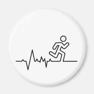 Running, triatlon or marathon sports match. magnet