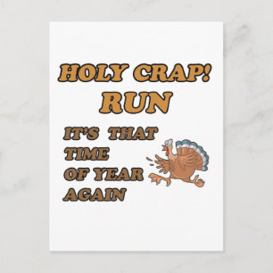 RUNNING TURKEY POSTCARD