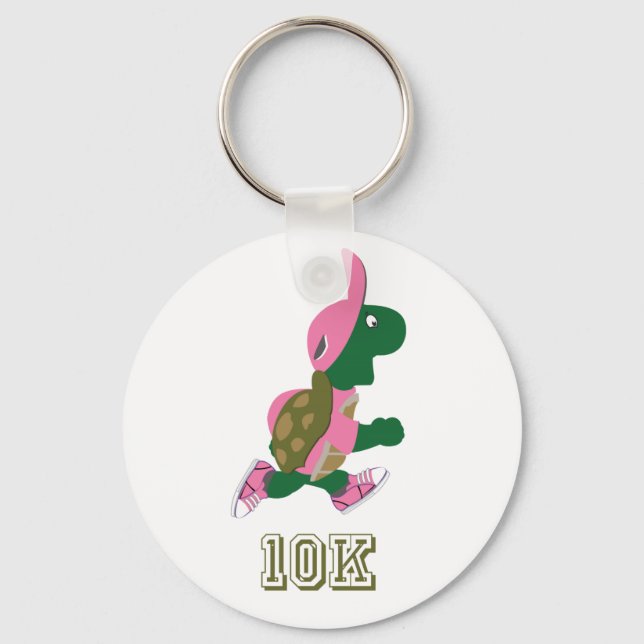 Running Turtle 10K - Pink Keychain (Front)