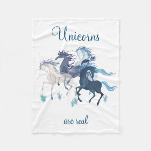 Running Unicorns fleece blanket