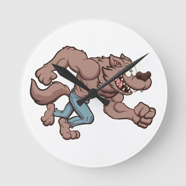 Running Werewolf Round Clock (Front)