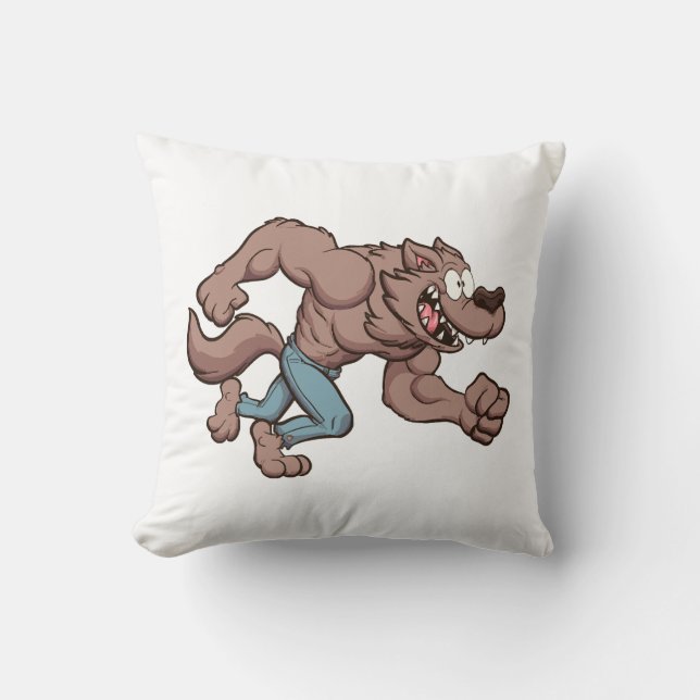 Running Werewolf Throw Pillow (Front)
