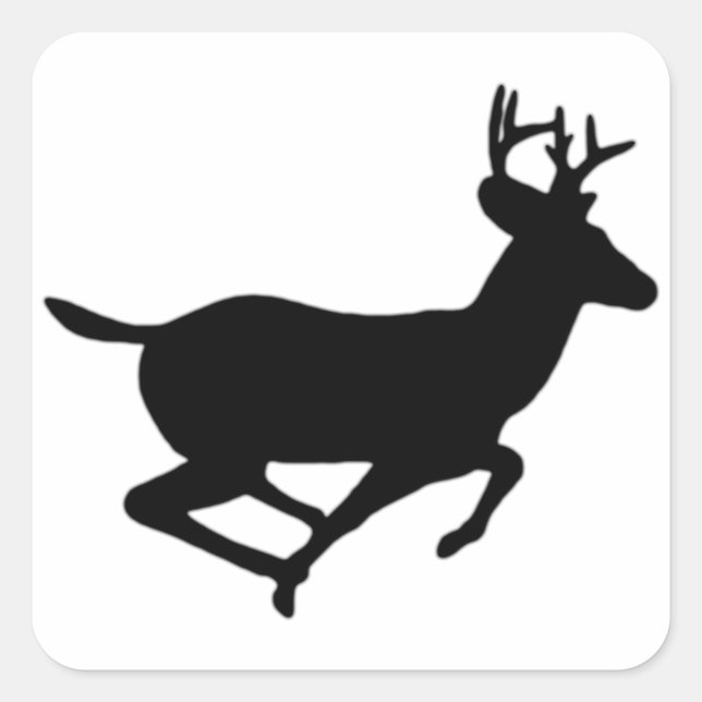 Running White Tail Deer Logo Square Sticker (Front)