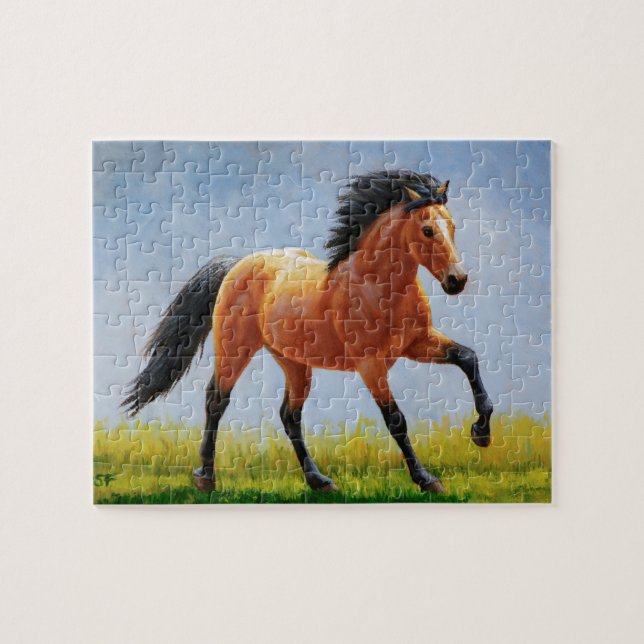 Running Wild Buckskin Horse Jigsaw Puzzle (Horizontal)