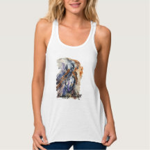 Running Wild Horse, Watercolor Painting Print Tank