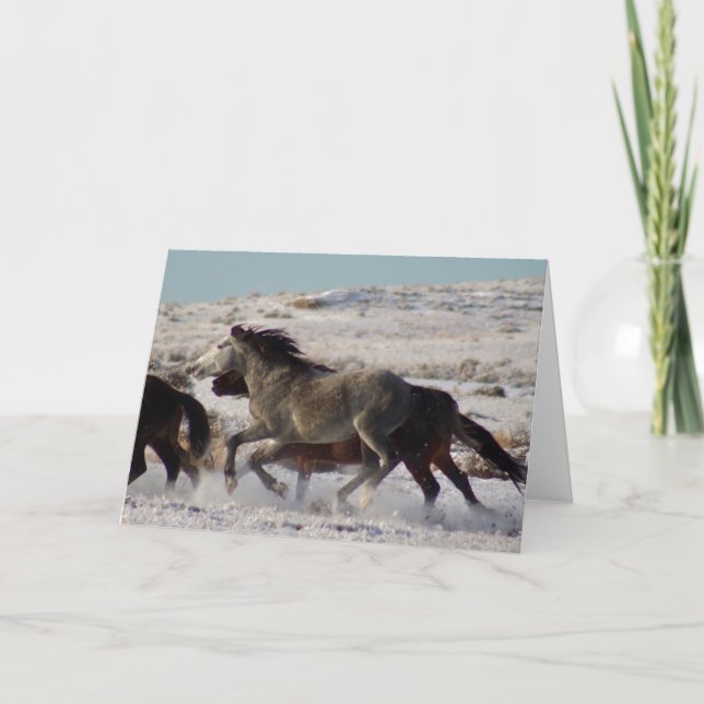 RUNNING WILD HORSES  Folded Greeting Card (Front)