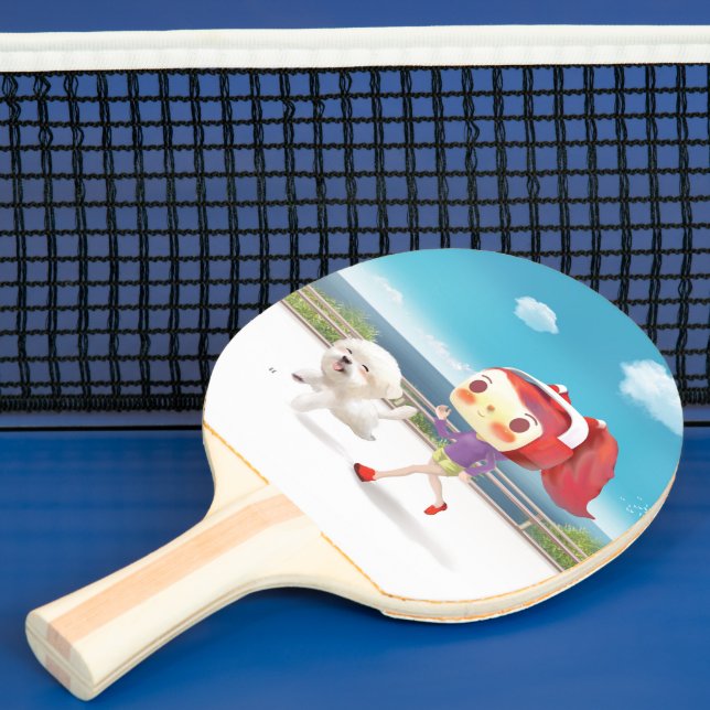 Running with Dog by the Sea Ping Pong Paddle (Insitu)