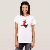 Running with dog (red/blk) T-Shirt (Front Full)