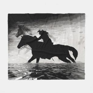 Running with Spirits - Horses Throw Blanket