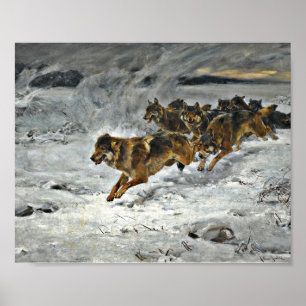 Running Wolf Pack Poster