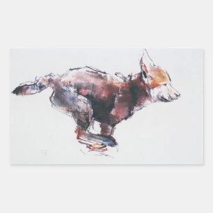 Running wolf pup sticker
