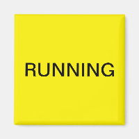 Running yellow dishwasher magnet