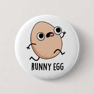 Runny Egg Funny Running Egg Pun  2 Inch Round Button