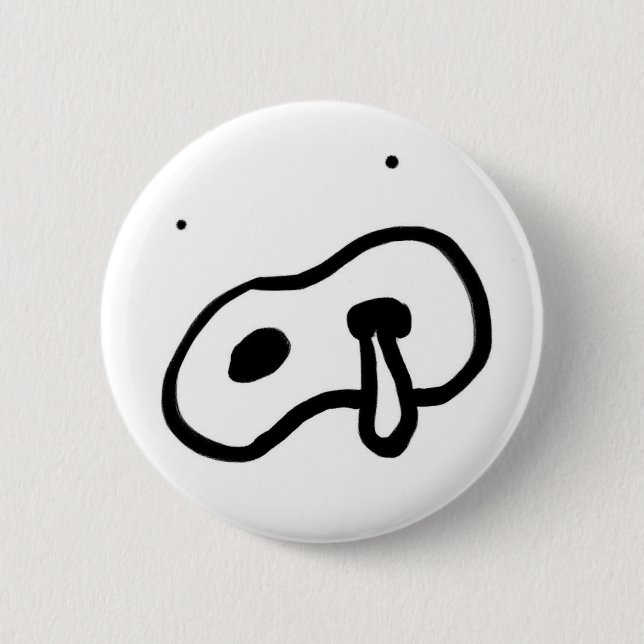 runny pig 2 inch round button (Front)