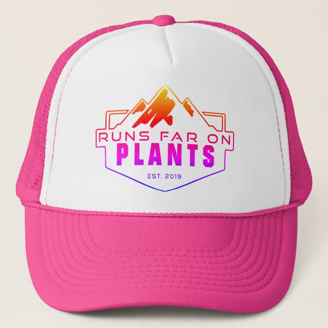 Runs far on Plants Trucker Hat (Front)