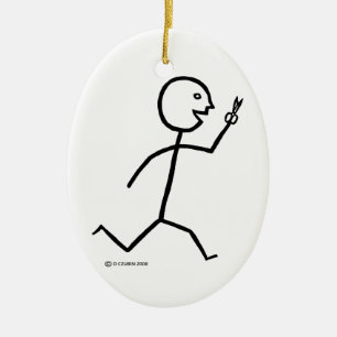 Runs With Scissors Ceramic Ornament