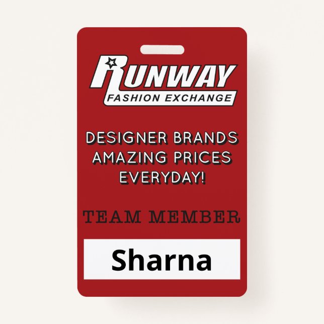 Runway Name Badge (Front)