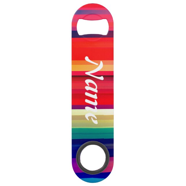 Runway Rainbow Personalize Name or Initials Bar Key (Front)