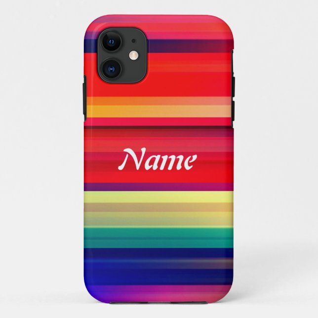 Runway Rainbow Personalize Name or Initials Case-Mate iPhone Case (Back)