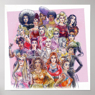 RuPauls Drag Race All Winners Poster