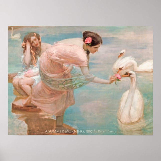 Rupert Bunny Summer morning 1897 Women with swans Poster (Front)