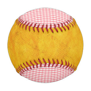 Rupydetequila Gingahm pink yellow distressed  Baseball