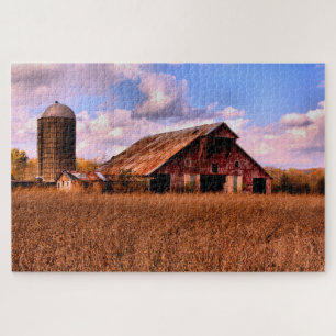 Rural America Barn Scene Jigsaw Puzzle