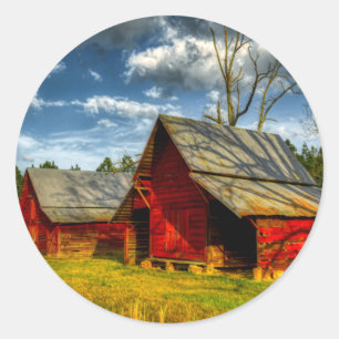 Rural America Red Barn Classic Round Sticker