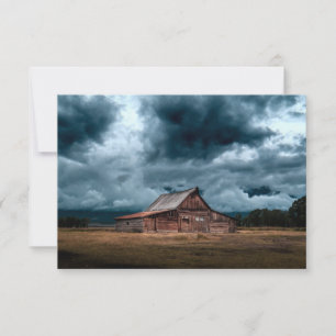 Rural Country Cabin During Storm Thank You Card