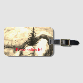 Rural country landscape luggage tag