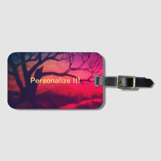 Rural country landscape luggage tag