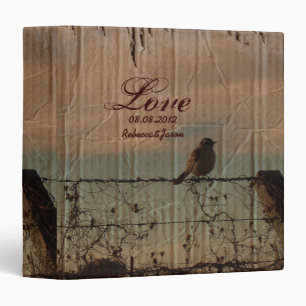 Rural Farm fence bird western barn wedding Binder