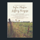 rural fence country rustic wedding invitation<br><div class="desc">Old pasture - rural fence wedding invite for rustic country wedding with wildflowers and old vintage design.</div>
