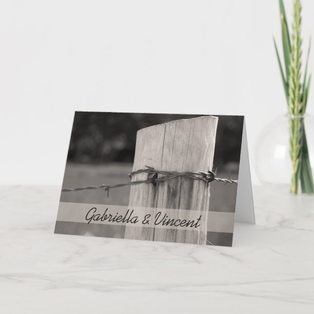 Rural Fence Post Country Ranch Wedding Invitation (Front)