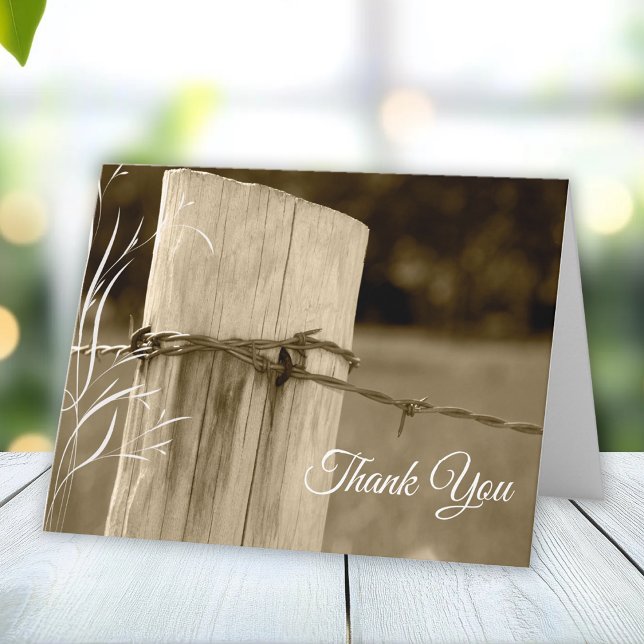 Rural Fence Post Funeral Memorial Sympathy Thank Thank You Card (Creator Uploaded)