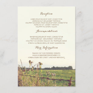 Rural Fence Wedding Details Enclosure Card