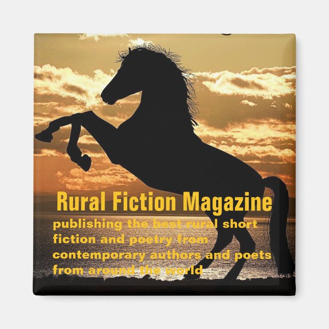Rural Fiction Magazine horse and sunset Magnet (Front)