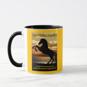 Rural Fiction Magazine Logo horse with sunrise Mug