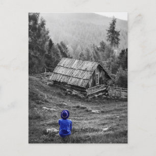 Rural House Landscape Minimalist Photography Postcard