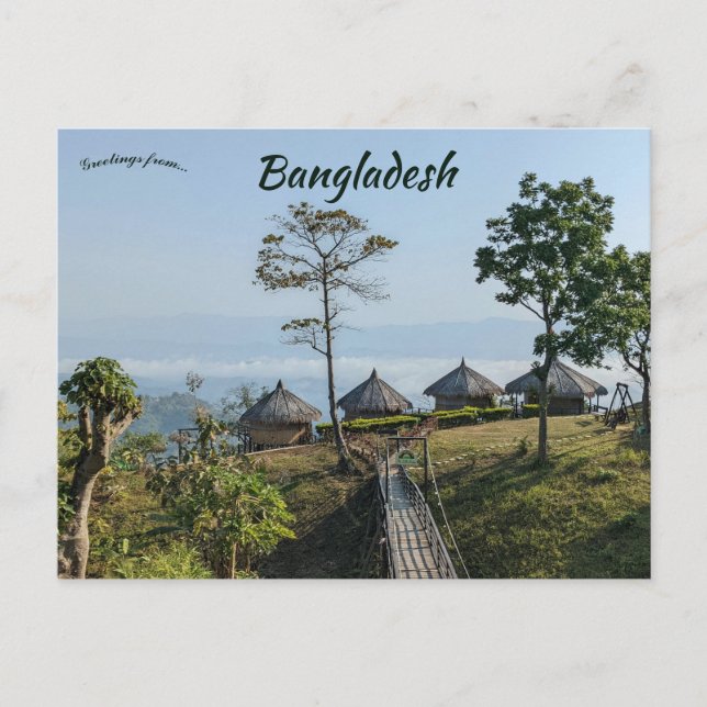 Rural Houses in Khagrachhari Bangladesh Postcard (Front)