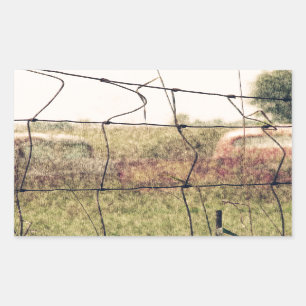 Rural Junkyard, Vechicles Rusting Away in a Field Sticker