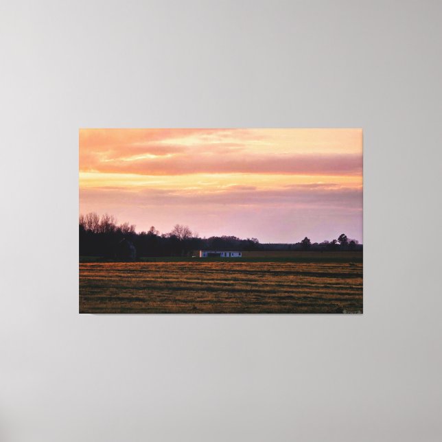 Rural Landscape at Dusk Canvas Print (Front)