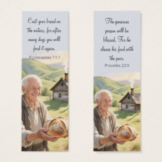 Rural landscape bookmark with motivating Bible