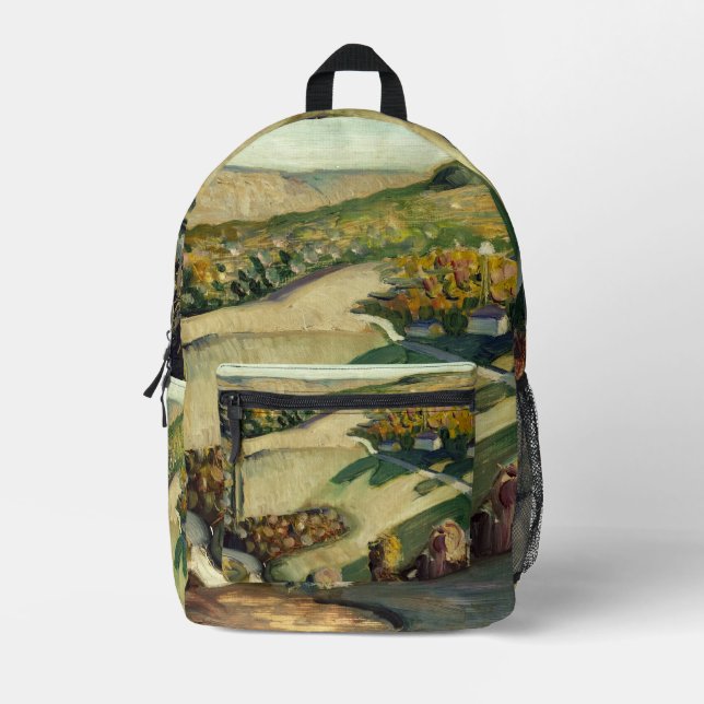 Rural Landscape by Grant Wood Printed Backpack (Front)