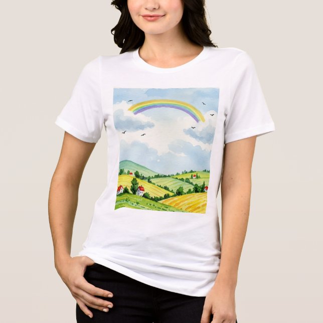 Rural landscape Tri-Blend shirt (Front)