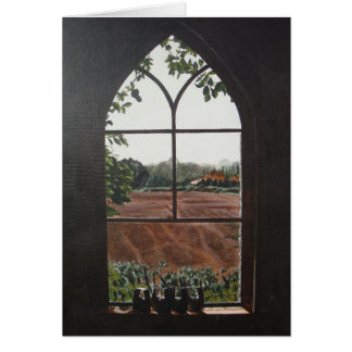 rural landscape view from church window