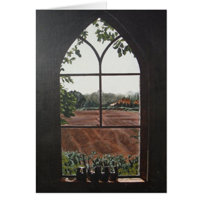 Rural landscape view from church window painting (Front)
