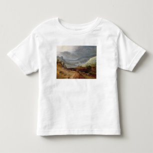 Rural Landscape with a Farmer Bridling Horses, a P Toddler T-shirt