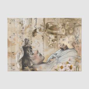 Rural Life Farm Girl Decoupage Tissue Paper