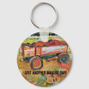 rural life manure cart, A.I. enhanced photo Keychain